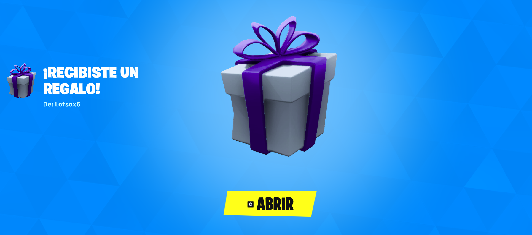 Regalo recibido en Fortnite de Lotsox5